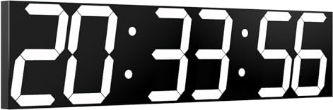 CHKOSDA Digital Wall Clock, Oversize Led Digital Clock with Auto Dimmer, Huge Countdown Timer with Remote Control, 27 Wide Led Display, 6 Digits, Wall Mount, Date and Temperature (White)