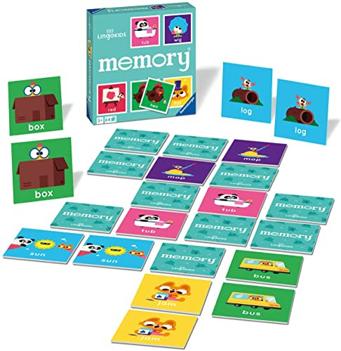 Ravensburger - Jeu Educatif - Grand Memory® - Lingokids - Jeu de Paires et de mémoire - 64 Cartes - Adultes et Enfants à partir de 4 Ans - Exclusivité Amazon - 20846