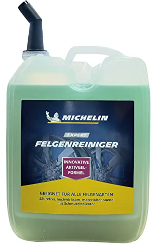 MICHELIN EXPERT Felgenreiniger 5l Kanister Felgenpflege Für Alle Felgenarten Säurefreie Reinigung Mit Farbindikator | Felgenreinigungsmittel 5000 ml Mit Aktiv Gel | Made In Germany