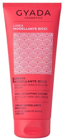GYADA COSMETICS, Crema Modellante Ricci, Crema per Capelli Ricci Senza Risciacquo ad Azione Disciplinante e Anticrespo, con Aloe Vera, Olio di Lino, Cocco, Argan e Jojoba, 200 ml