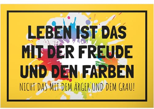 DankeDir! Leben ist das mit der Freude - Schild 30 x 20 cm - Karte lustiger Spruch Geburtstagsgeschenk Türschild Spruchschild - Geschenkidee Geschenk Partydeko Kollegen Freunde Party Deko