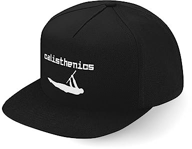 Calisthenics - Cappellino con visiera piatta per allenamento con leva anteriore, Nero , Etichettalia unica