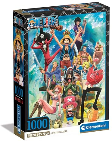 Clementoni One Piece Puzzle 1000 Teile mit Poster - Legespiel für Manga & Anime Fans - für Erwachsene und Kinder ab 9 Jahren, 39920