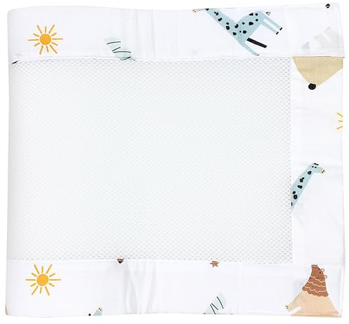 TupTam Gitterstäbe Schutz Netz Babybett Nestchen 3D Mesh 2 Pack, Farbe: Safariwelt, Größe: ca. 128 x 30 cm (für Babybett 140x70)