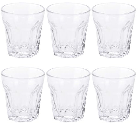 EH Excellent Houseware 150446 - Juego de 6 vasos de chupito transparentes de 40 ml, base pesada para vodka, tequila, whisky, licor, espresso, mini vasos de chupito estilo soda, para el hogar, bares,