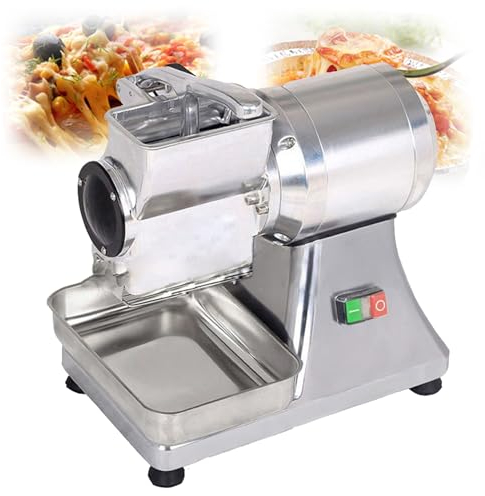 QUTBAG Râpe à Fromage rotative, broyeur électrique avec Plateau en Acier Inoxydable, broyeur de miettes de Pain Commercial pour Fromage, Beurre, miettes de Pain