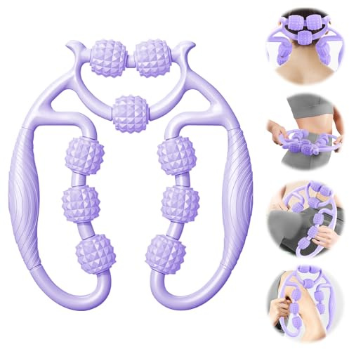 Taozoey Massage Roller, Massageroller, Massagerolle Bein Roller, Beinmassagegerät Cellulite Deep Tissue Massage Arm, Massagerolle Bein, Massagerolle mit Griff Bein, Massagerolle (Lila9)