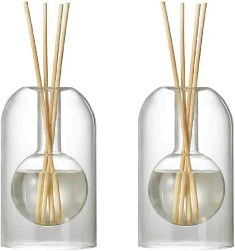 shengyi 2X AufbewahrungsbehäLter, Diffusorflaschen, Aromatherapie-Diffusorflasche, Moderne Diffusor-Glasflasche, Organizer für ÄTherische ÖLe, A