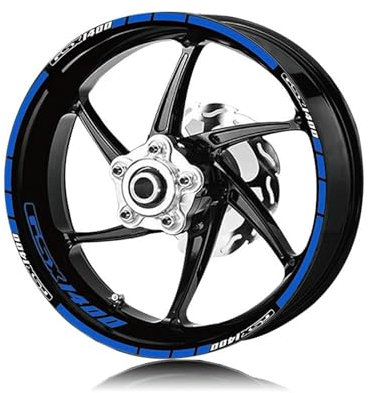 TRFBD Modische Persönlichkeit Motorradreifen Und Felgen, Reflektierende Dekorative Aufkleber, Kombinations-Felgenaufkleber-Set Für Suzuki GSX14000 GSX 14000(Style 2)