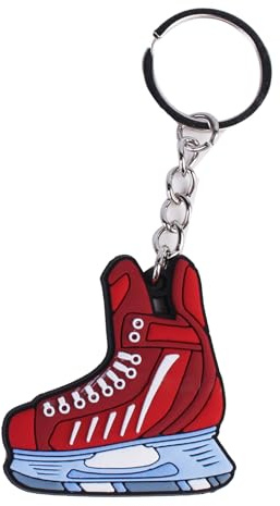 BOGEEL Portachiavi a forma di hockey su ghiaccio e neve, ciondolo per auto, accessorio per gioielli per donne e uomini, in PVC ecologico