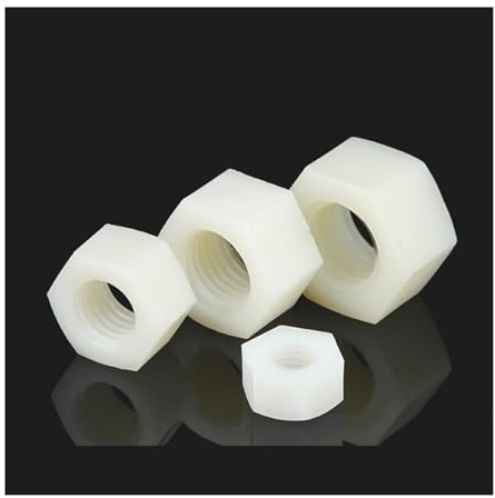 KSeSii 1-50 Stück M2~M20 Schwarz/Weiß Nylon Sechskantmutter Kunststoff Sechskantmutter Pa66 Wärmedämmung Sechskantgewinde Schraubverschluss Transparente PVC-Mutter(White,M20 (8pcs))