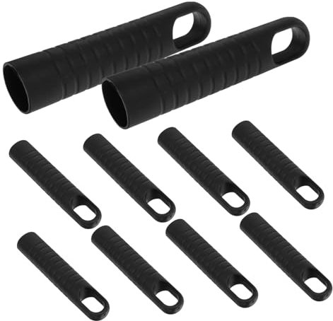 Alipis 10pcs Replacement Sweeper Handle Grips Plastic Mop Rod End Caps Sturdy Broom Stick Replacement Grip with Tail Hanger Compatible with 25mm Poles for Household Cleaning