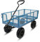 Garden Carts & Wagons| Garden Trailer Cart Pull Along Trolley with 1100lbs/500kgs| Steel Mesh Garden Cart with Removeable Dropdown Sides | Garden Trolley Garden Waste (45 X 23, 1, Steel Garden Cart)