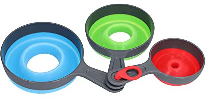 Imbuto in Silicone Pieghevole da 3 Pezzi, Imbuto Pieghevole e Imbuto in ABS per Risparmiare Spazio e Facile da Pulire, Durevole per la Cucina