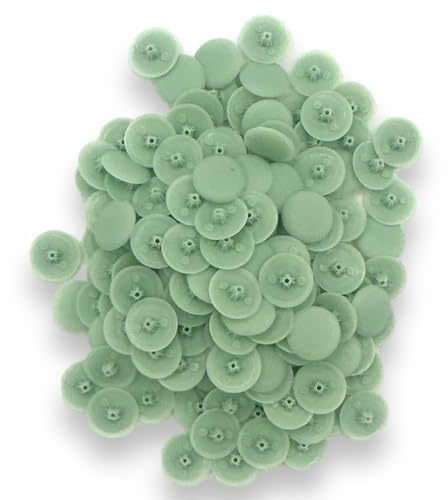 Bifix™ PALE SAGE GREEN Screw Pozi Phillips Cover Caps Snap On 6-8g Pz2 Ph2 Push Fix Screws - Pack of 100
