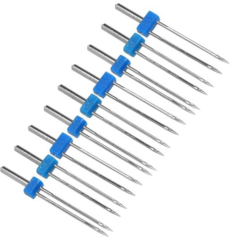 Housoutil 9 Piezas Aguja De Máquina De Coser Doble Aguja Equipo Fijador Rápido De Ropa Enhebrar Máquina De Coser De Mano Descosedor Mejorado Marcadores De Tela Agujas De Costura Hilos Metal