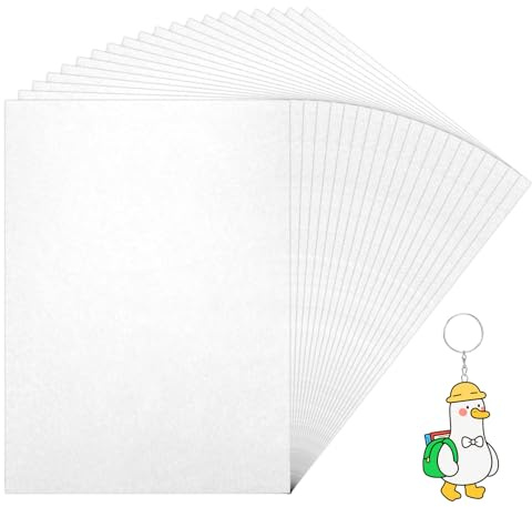 20 Stück Schrumpffolien-Schrumpffolie Bedruckbar,Transparentes Shrink Plastic Zur Herstellung Von Mit Buntstiften Handbemalten Bastelarbeiten (A4,29x20 cm)