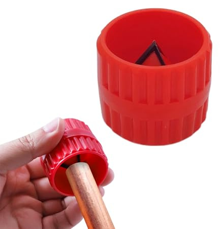Universal 2 in 1 Kupferrohr Rohre Entgrater Deburring Tool, Rohrentgrater, Entgrater Kunststoff Kupferrohr für Reinigungsarbeiten Innen und Außen von Rohr, 5-38mm, Rot (1 Stück)