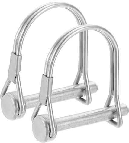 PATIKIL 2Pcs Perni Di Bloccaggio Per Albero Rotondo In Acciaio Inossidabile 304, 1/5 x 1-3/5(6mm x 40mm) Perno Di Aggancio Per Rimorchio Per Carri Agricoli Per Tosaerba Giardino, Argento