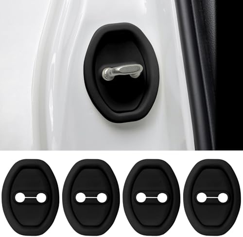 yaohaishao 4 Pcs Car Door Lock Protectors for Mercedes Benz CLS Shooting Brake X218 2012-2017, Car Silicone Door Latch Protective Covers Latches Guard Covers Door Latch Lock Cover,Bla-ck