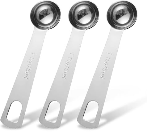 Zolventiq 3Pcs 5ml Teaspoon Measuring Spoons Stainless Steel Metal Tablespoon Measuring Spoons Table Spoon Teaspoon Measure Scoop Kitchen Gadgets for Cooking Baking