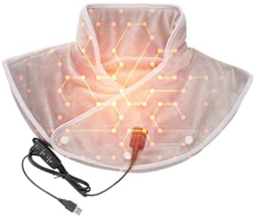 Coussin chauffant pour le cou et épaules – Réchauffeur vibrant électrique, enveloppement de thérapie thermique lesté, confort apaisant pour femmes, hommes et personnes âgées, coussin c