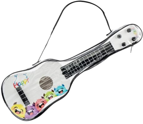 predolo Strumento Musicale per Bambini da 16,54 Pollici, Finto Gioco, manopola di accordatura, Custodia, Chitarra a 4 Corde, Giocattolo per Bambine in età, Bianco