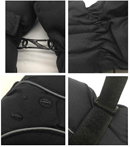 Alomejor Manoplas de esquí para Niños de Invierno de Nailon Impermeables con Forro de Terciopelo Muñeca Elástica y Puño Largo de 20 Cm para Niñas y Niños de 4 a 9 Años para Esquiar Snowboard Trineo