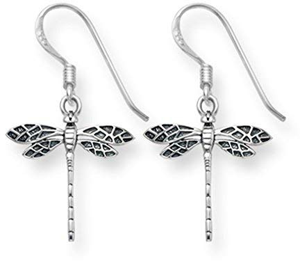 Heather Needham Silver - Sterling Silver Dragonfly earrings - Oxidised finish. Size: 15mm x 15mm Gift Boxed.6015.