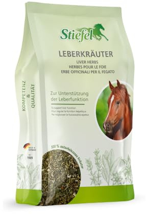 Stiefel Leberkräuter für Pferde, 100% naturbelassene Kräutermischung, kann die Leberfunktion unterstützen, mit Bitter- & Gerbstoffen, 1kg