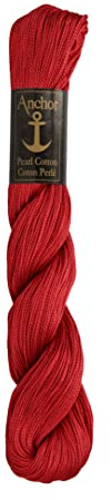 Anchor 4301005-01025 Stickgarne, 100% Baumwolle, orangerot mittel, Stärke 5, 198m, 57 Gramm