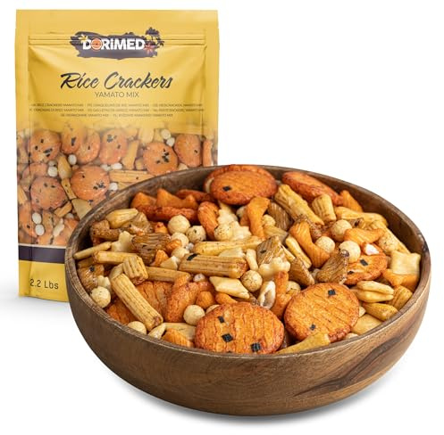 Palitos de Arroz Frito Yamato en Pack de 1 kg | Aperitivo Mix Salados | Surtido Variado Asiático de Arroz, Tapioca y Chili | Toque a Sal, Soja y un poco Picante | Dorimed