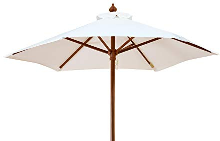 Kai Wiechmann Sonnenschirm 180 cm weiß für Strand Balkon mit Tragetasche Naturweiß