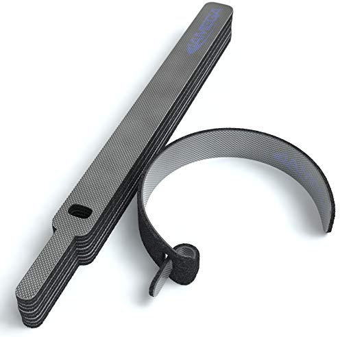 JAMEGA – Klett Kabelbinder Schwarz 10 Stück | 12 x 145 mm wiederverwendbare Klettkabelbinder Kabel-Klettband Klettverschluss Kabelklett Büro Kabelorganizer