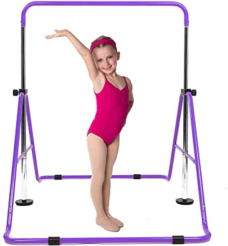 DOBESTS Barra da Ginnastica, Regolabile in Altezza, Barre Orizzontali per Bambini, Pieghevole, espandibile, per Allenamento Ginnico, Attrezzatura per Allenamento a casa, Palestra, Interni, Giardino