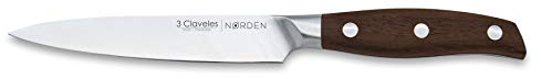 3 Claveles Nørden - Cuchillo Forjado de Cocina 13 cm. 5 acero inoxidable mango madera roble