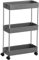 SONGMICS Carrello Portaoggetti a 3 Livelli, Carrello con Ruote, Carrello da Cucina Salvaspazio in Bagno Ufficio, 14,4 x 42 x 60,6 cm, Grigio Tortora KSC007G01