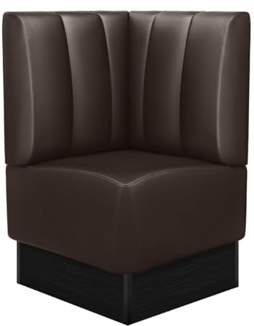 GGMMÖBEL Denver | Gastro Eckbank | B:H 64 x 103 cm | Braun | Gestreift | Kunstleder | Sitzhöhe: 48cm