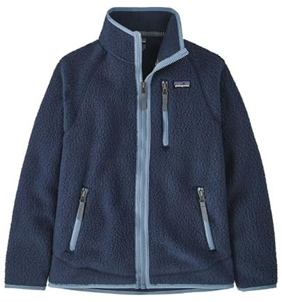 Patagonia K's Retro Pile Jkt Top, New Navy w/Light Plume Grey, S Bambino