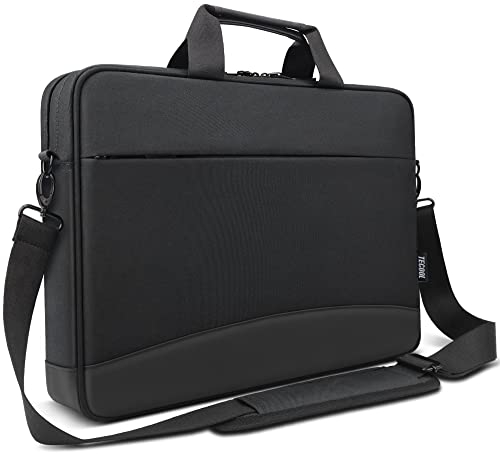 TECOOL 15,6 16 Zoll Laptoptasche Schultertasche für 15-15,6'' Lenovo Acer ASUS Dell HP Umhängetasche Notebook Wasserdicht Aktentasche, Laptop Tasche 16 Zoll MacBook Pro, Vivobook 16, Schwarz