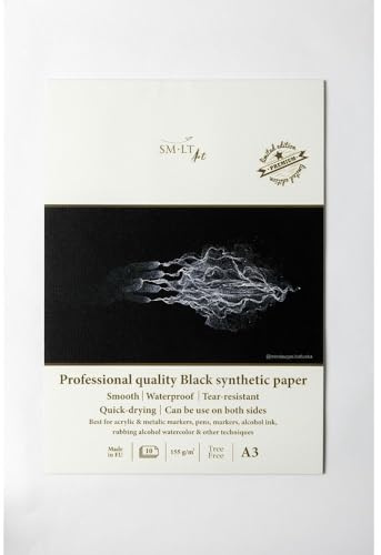 SM-LT Beaux-Arts Yupo Block schwarz A3 10 Blatt 155 g/m²