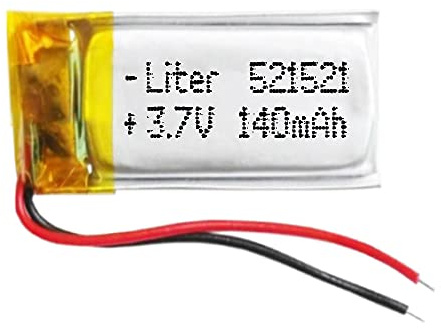 Batterie 521521 LiPo 3.7V 140mAh 0.518Wh 1S 5C Liter Energy Battery pour l'électronique Rechargeable Téléphone Portable Smartwatch GPS - Ne Convient Pas à la Radiocommande 23x15x5mm (140mAh|521521)