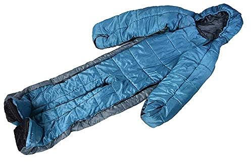 Schlafsack Erwachsener Schlafsack Mit Armen Beinen Schlafzelt Mit Brustreißverschluss Für Camping In The Wild Home (M) (XL)