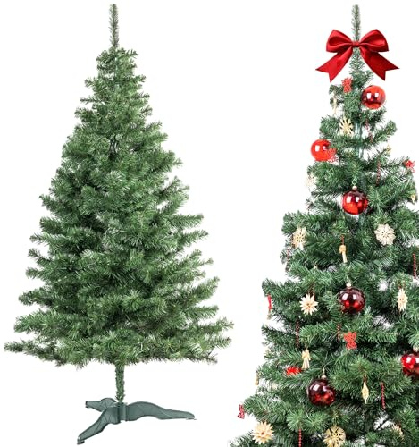 Creative Home Naturgetreuer Weihnachtsbaum Künstlich | Immergrüner künstlicher Tannenbaum | 220 cm | Weihnachtsdeko | Tiefgrüne dichte Zweige Stabiler Ständer | Innen & Außen