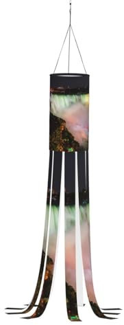 SABFWF Windsack mit Niagarafällen bedruckt, für Herbst, Winter, Thanksgiving, Outdoor und Geister-Thema, Windsack mit Stange