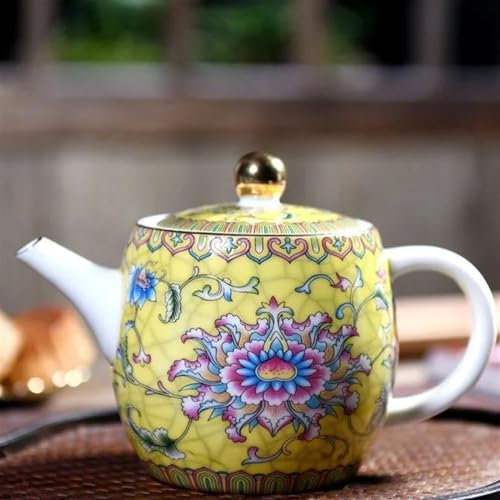 ZYLHGIKBAD Service à thé en céramique de Chine Orientale Gaiwan, théière émaillée, Bouilloire chauffante en Porcelaine, Service à thé de Voyage et serveurs à café (B) (B Taille Unique)