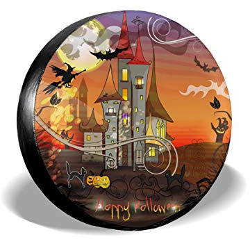Reserveradabdeckung Halloween Reifenschutzhülle Sauberen Transport Reifentaschen Universal Fit Tyre Cover Für LKW, Wohnmobil, Rv 15