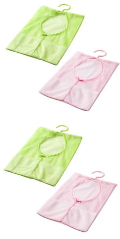 OKUMEYR 4 Stück Mesh-Wäscheklammertasche Einkaufstüte für die Küche Netzbeutel für Wäscheklammern aufbewahrungssack Storage Pockets Handlich Wäscheklammerbeutel Netztasche für Badezimmer