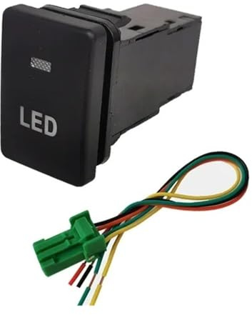 LHVHPKUKAN 1 Pc Interruttore A Chiave Auto Arancione LED della Luce di Nebbia Tronco Sedile Specchio Riscaldamento Interruttore della Ventola Pulsante Misura for Suzuki Jimny 2019 2020 2021(LED)