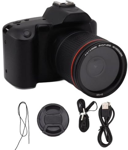 64MP 4K Digitalkamera, 16X Digitalzoom, WiFi für Fotografie Video, Nachtsicht, 4800mAh Akku, 3 Zoll IPS-Display, 128GB, Dualkamera Front und Rücken, Unterstützung für PC-Verbindung